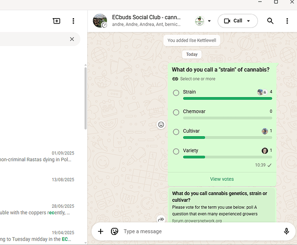 Strains Cultivar poll